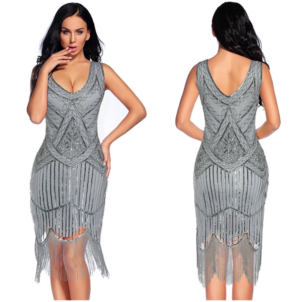 5 ⭐️ Rated Sequin Flapper Dress - Gray